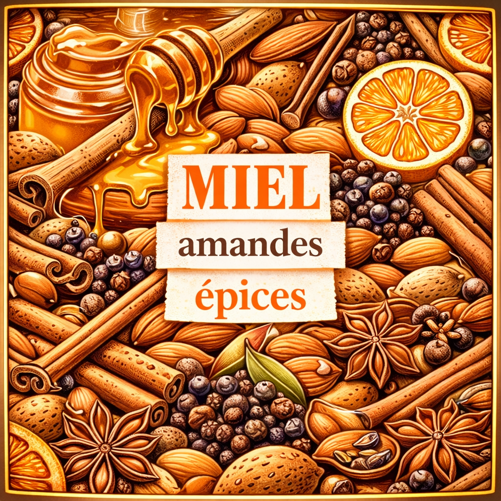 Miel, amandes, épices
