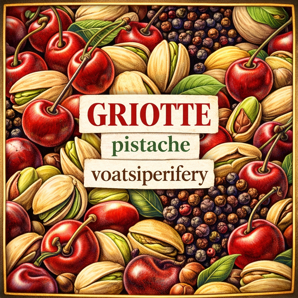 Pistache, griotte, poivre voatsiperifery